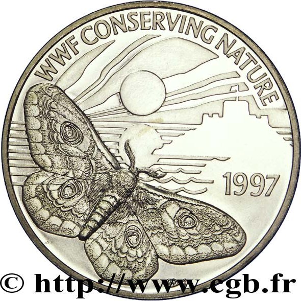 Guernsey 2 Pounds - Elizabeth II Emperor Moth