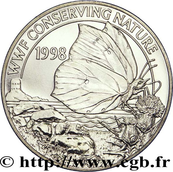 Guernsey 2 Pounds - Elizabeth II Brimstone Butterfly