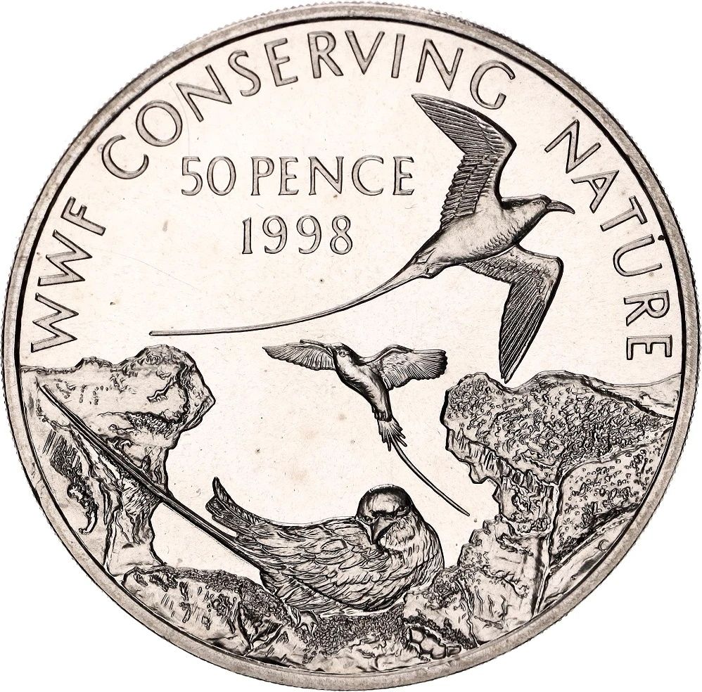 Ascension Island 50 Pence - Elizabeth II White-tailed tropicbird