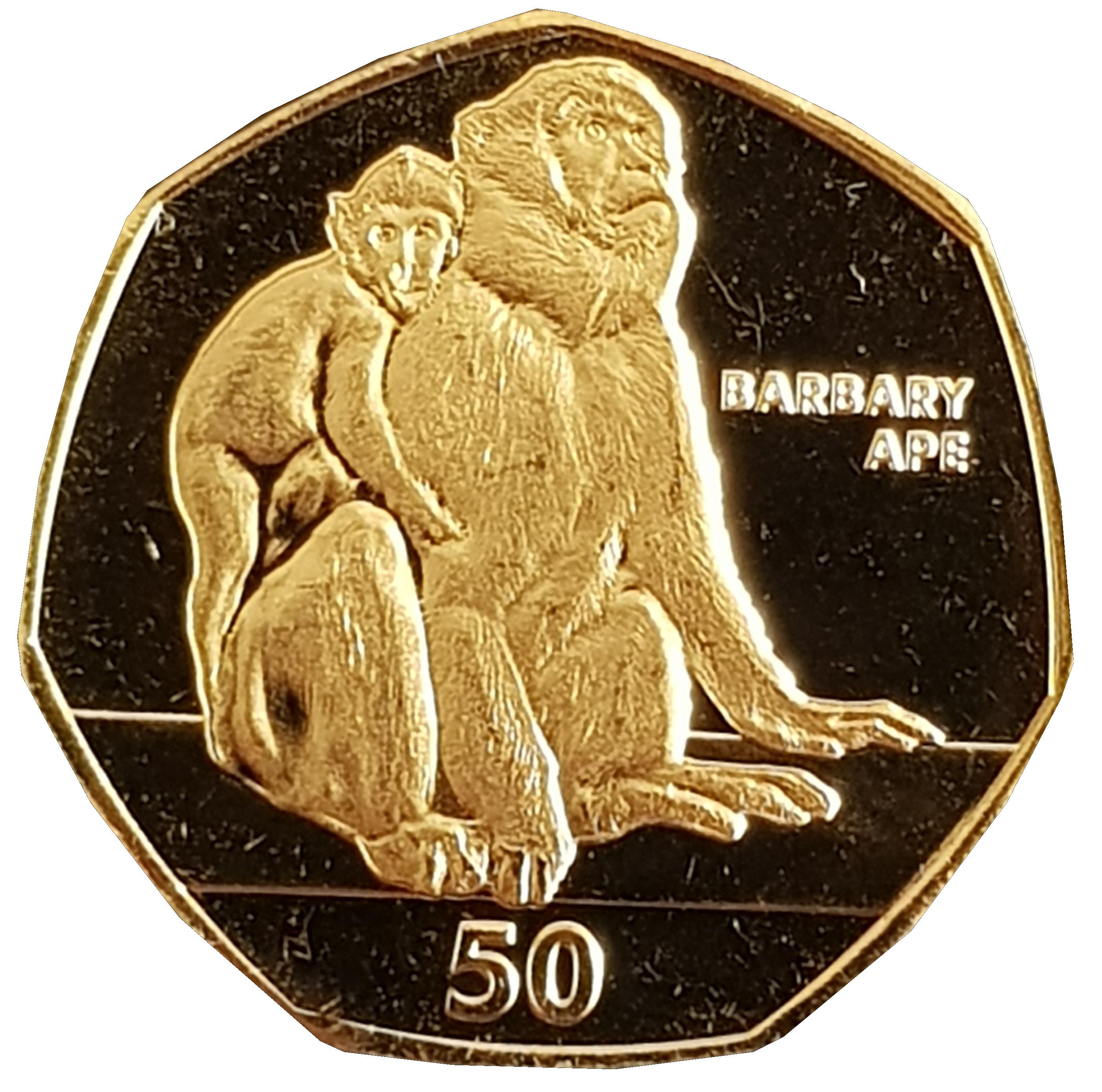 Gibraltar 50 Pence - Elizabeth II Barbary Ape