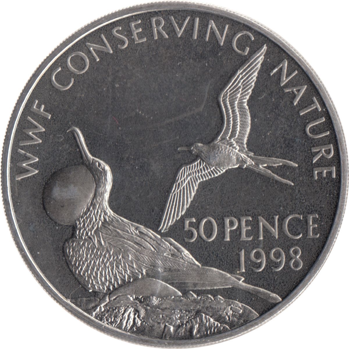 Ascension Island 50 Pence - Elizabeth II Frigate birds