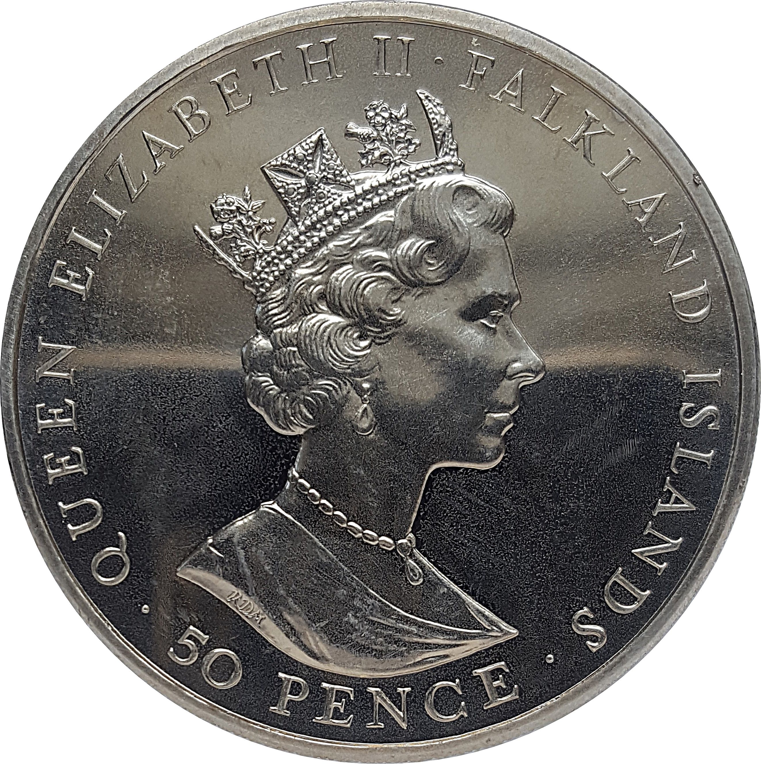 Falkland Islands 50 Pence - Elizabeth II Black-browed Albatros obverse