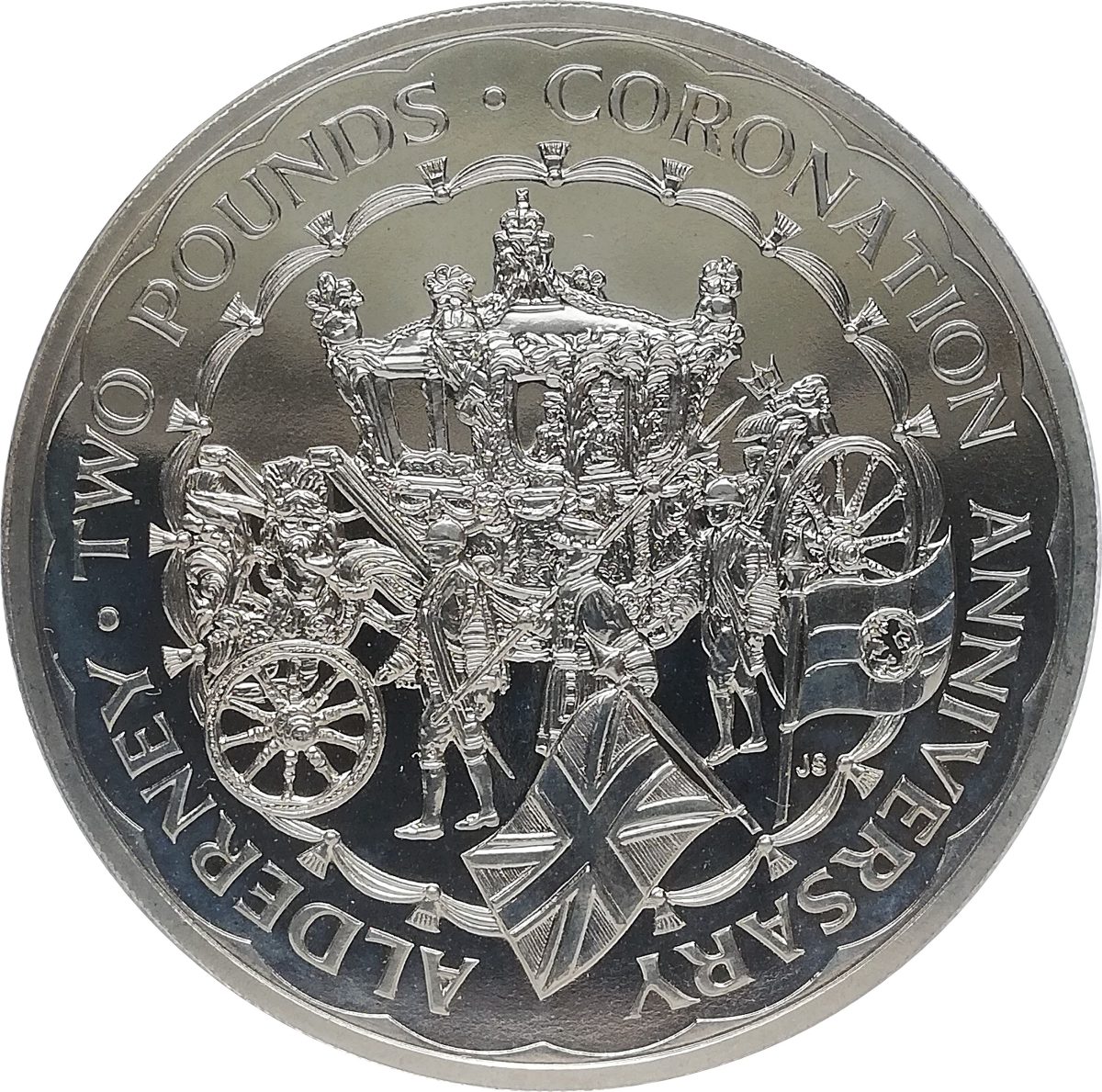 Alderney 2 Pounds - Elizabeth II Coronation Jubilee