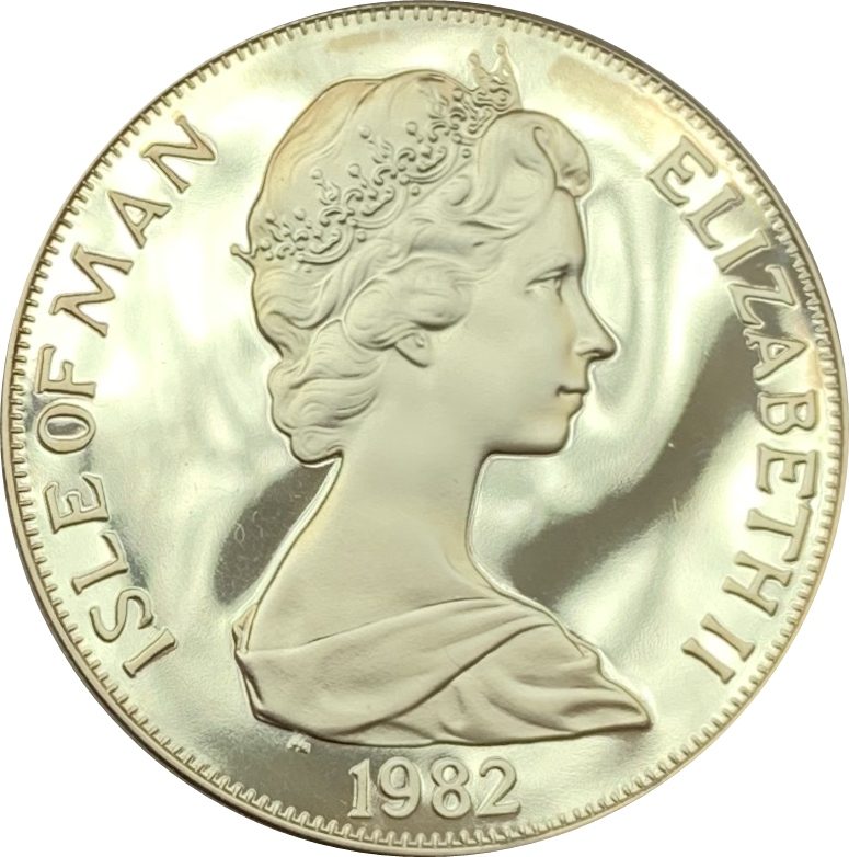 Isle of Man 1 Crown - Elizabeth II Mayflower; Silver Proof obverse