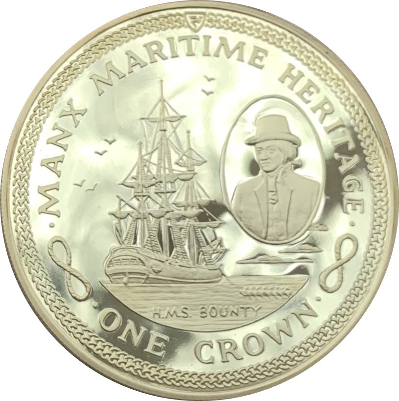 Isle of Man 1 Crown - Elizabeth II H.M.S. Bounty; Silver Proof