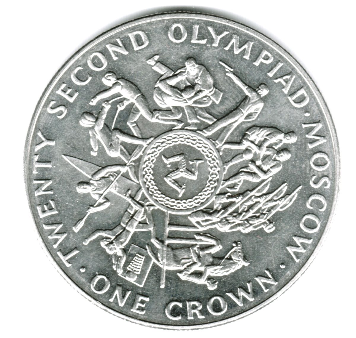 Isle of Man 1 Crown - Elizabeth II Olympics reverse