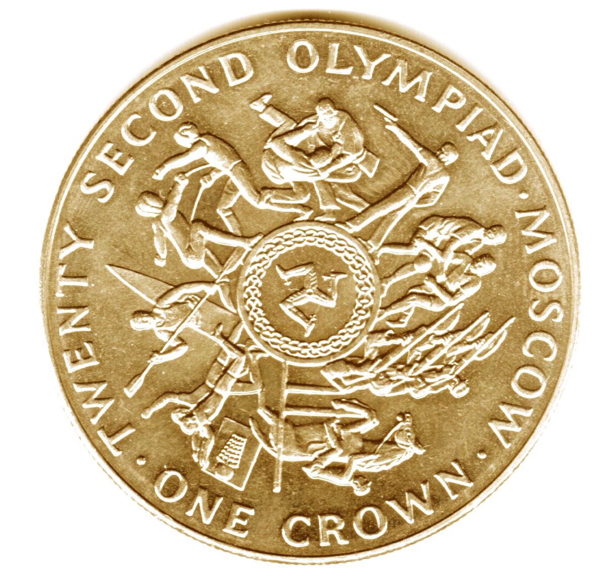 Isle of Man 1 Crown - Elizabeth II Olympics reverse