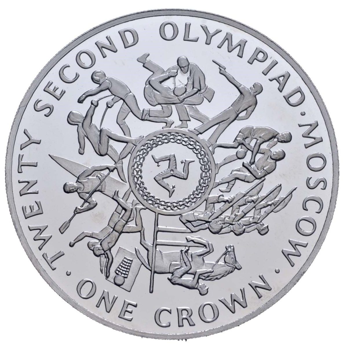 Isle of Man 1 Crown - Elizabeth II Olympics reverse