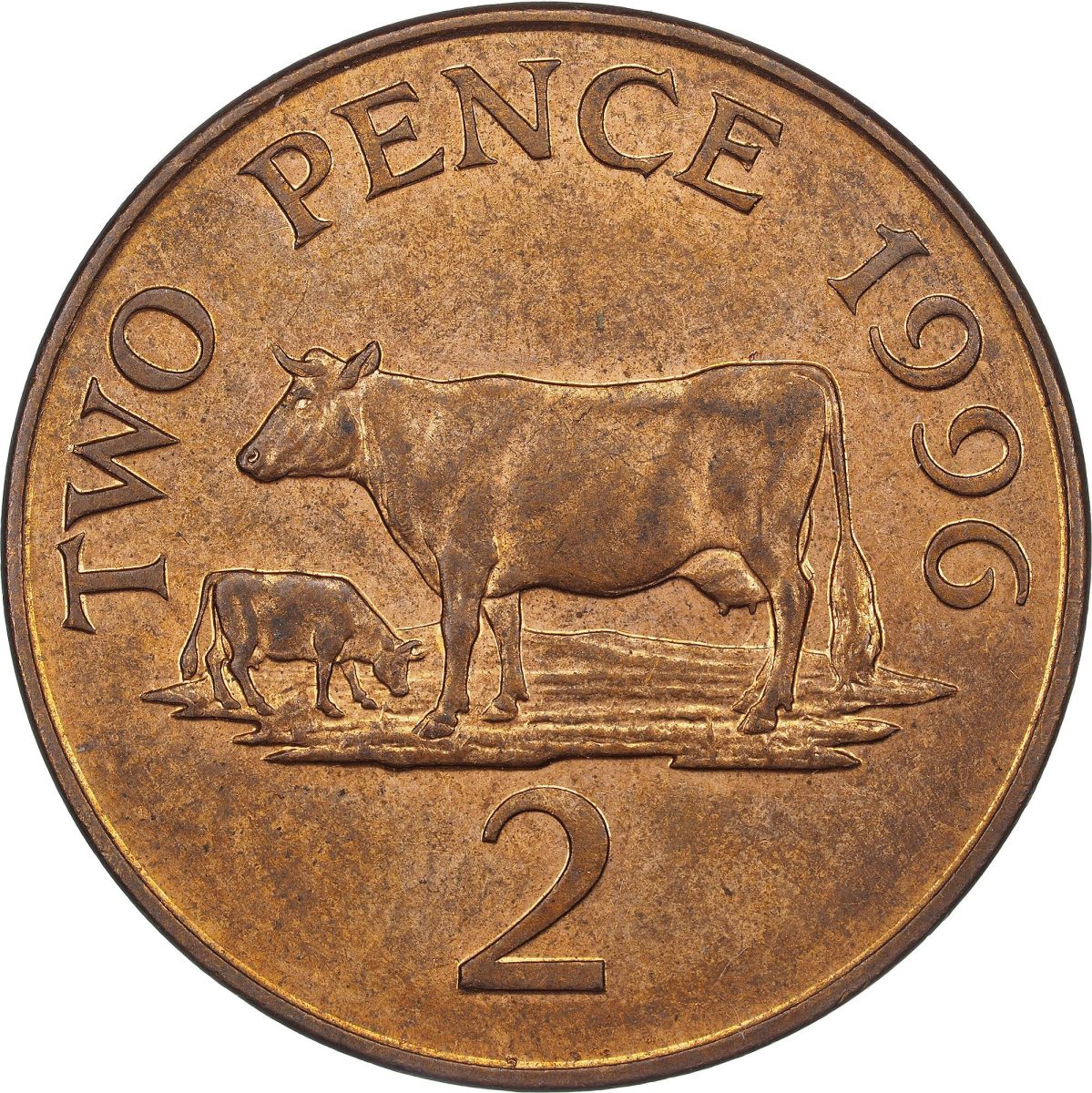 Guernsey 2 Pence - Elizabeth II 3rd portrait; magnetic