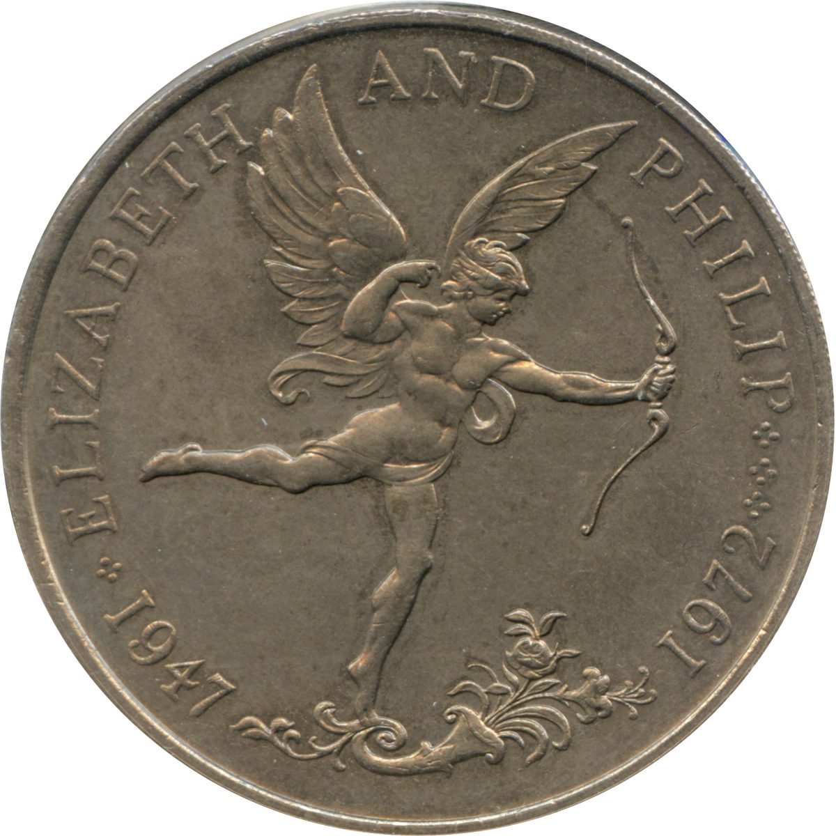 Guernsey 25 Pence - Elizabeth II Silver Wedding