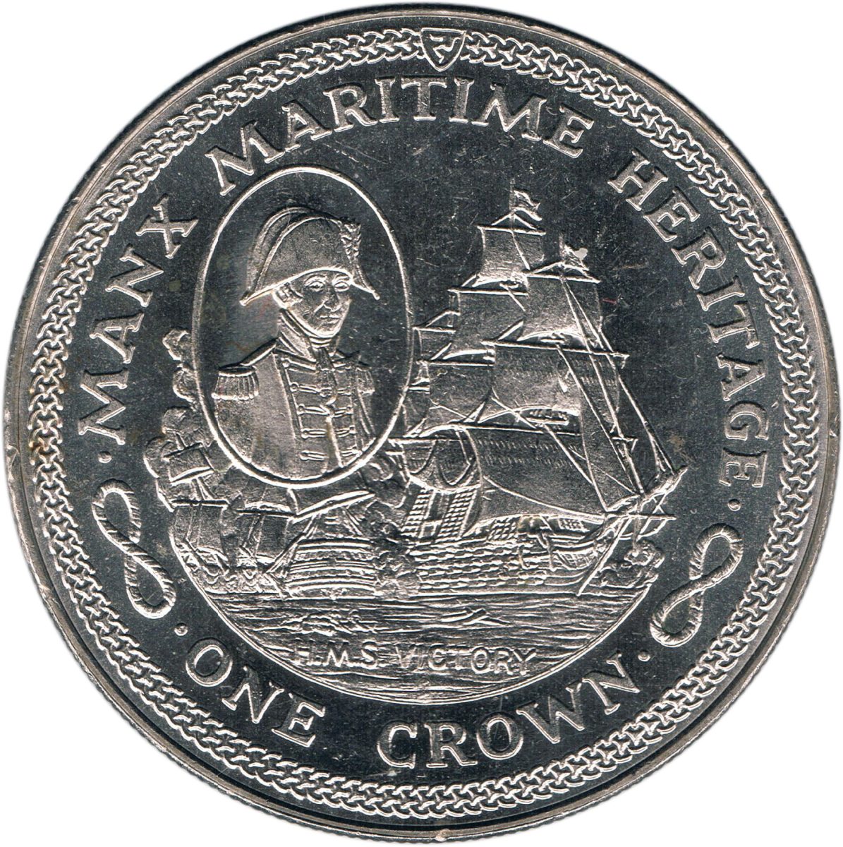 Isle of Man 1 Crown - Elizabeth II H.M.S. Victory