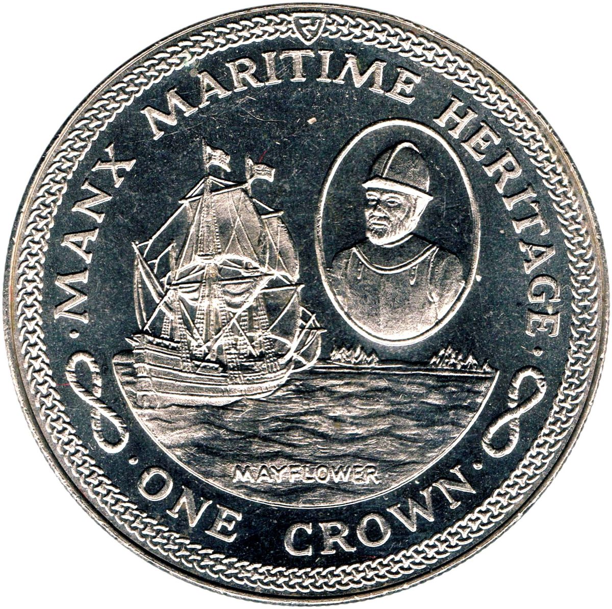Isle of Man 1 Crown - Elizabeth II Mayflower