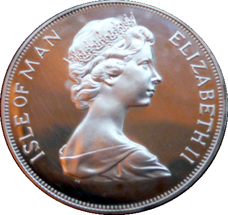 Isle of Man 1 Crown - Elizabeth II Silver Jubilee, Silver Proof Issue obverse