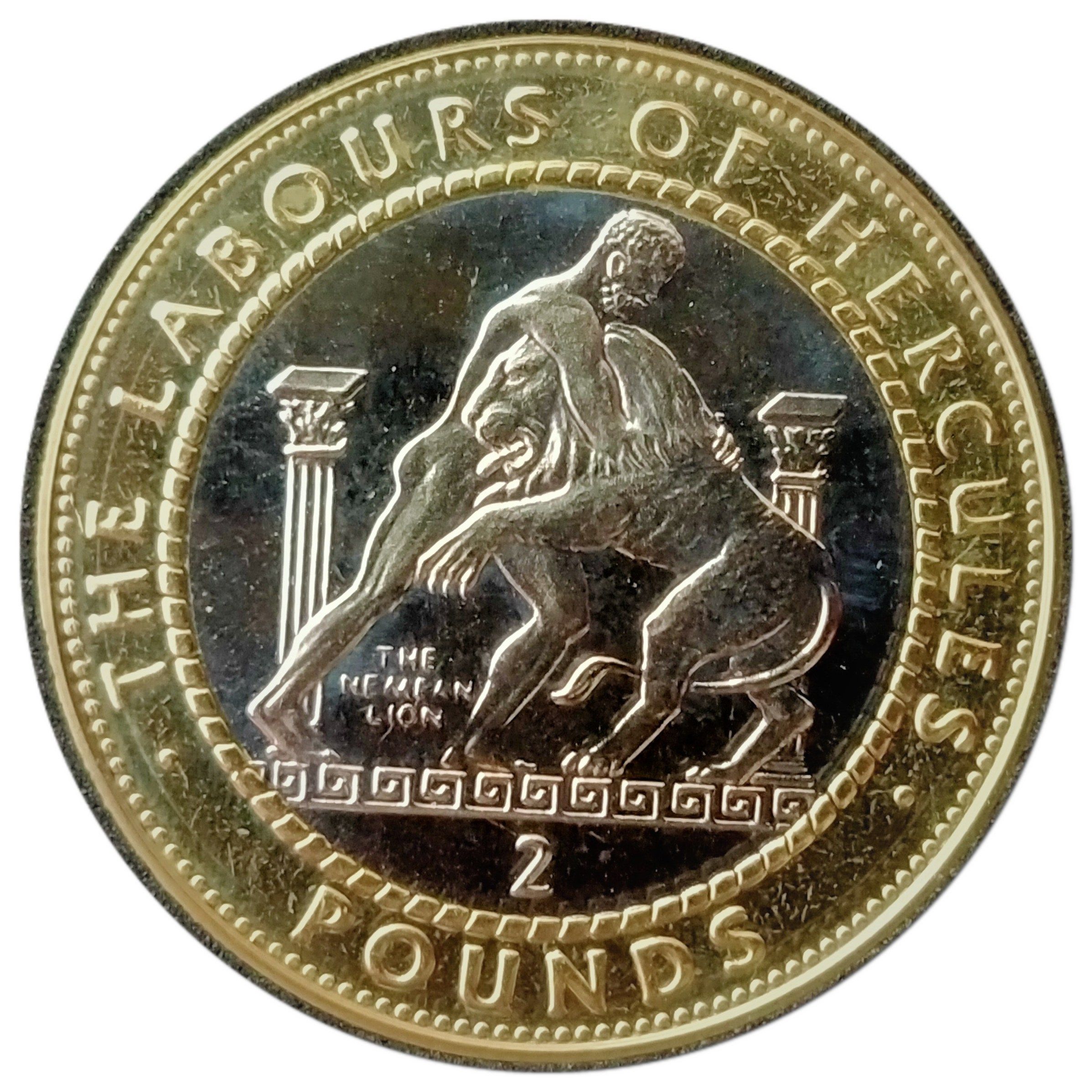 Gibraltar 2 Pounds - Elizabeth II The Nemean Lion reverse
