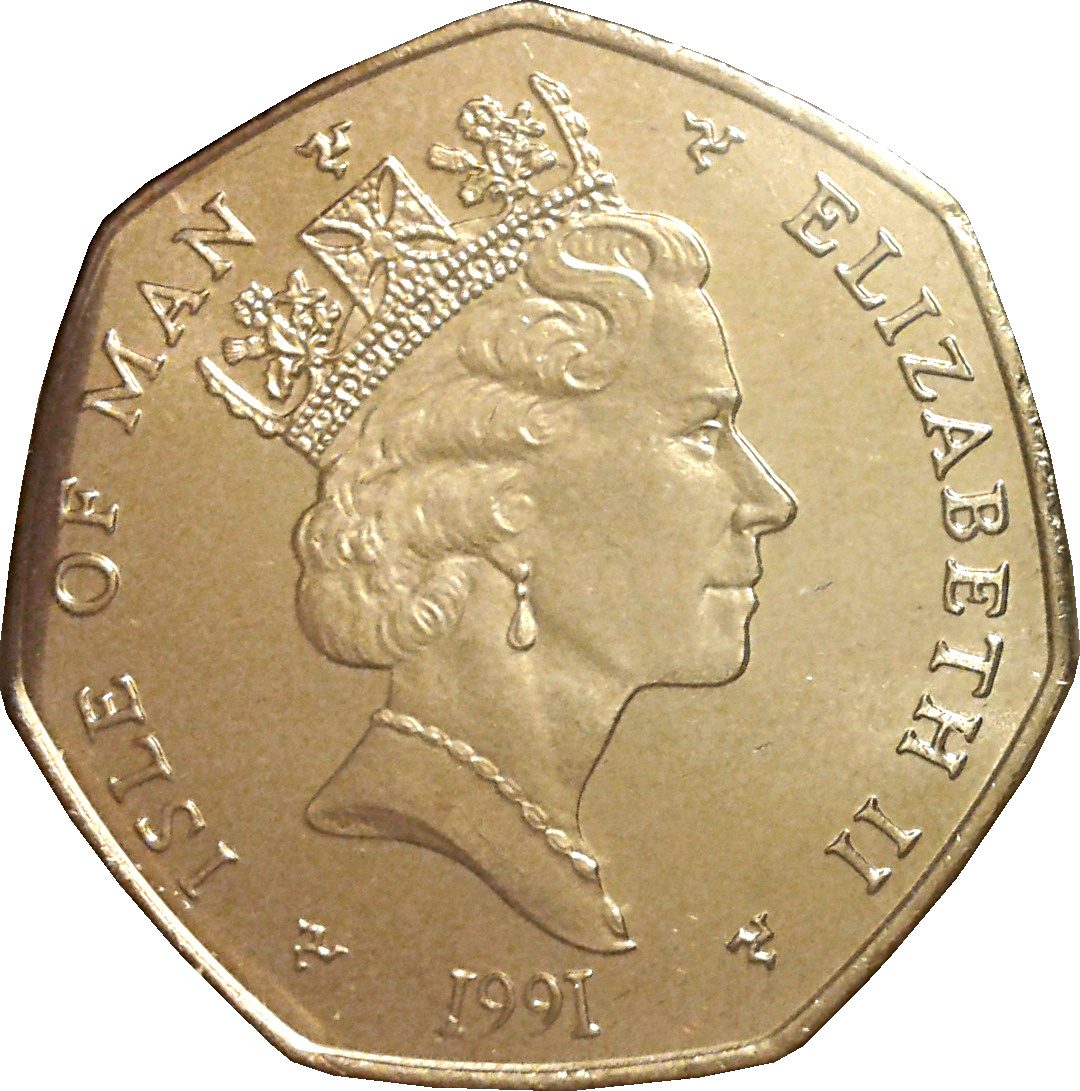 Isle of Man 50 Pence - Elizabeth II Technology obverse
