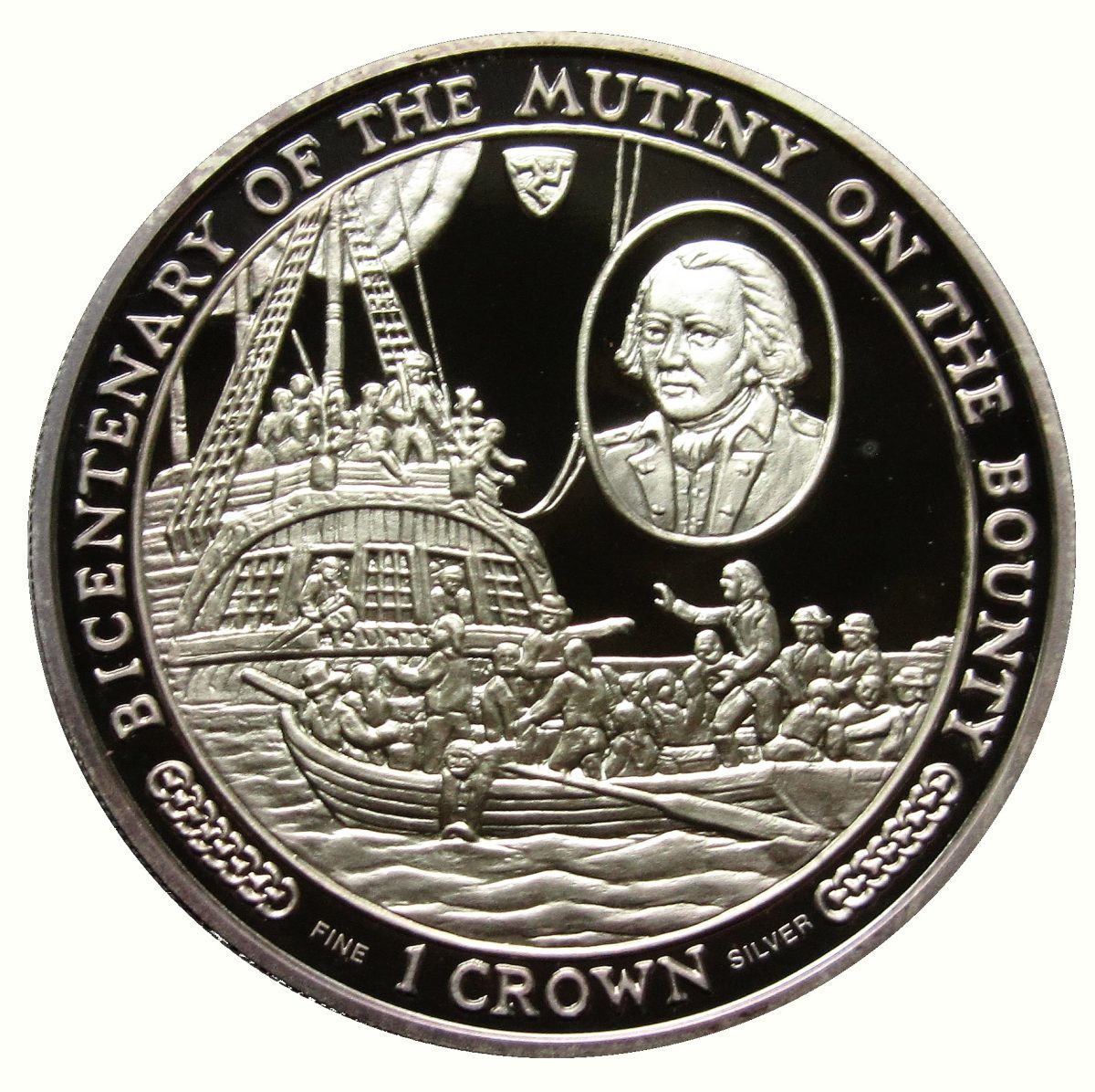 Isle of Man 1 Crown - Elizabeth II Mutiny on the Bounty, Silver issue