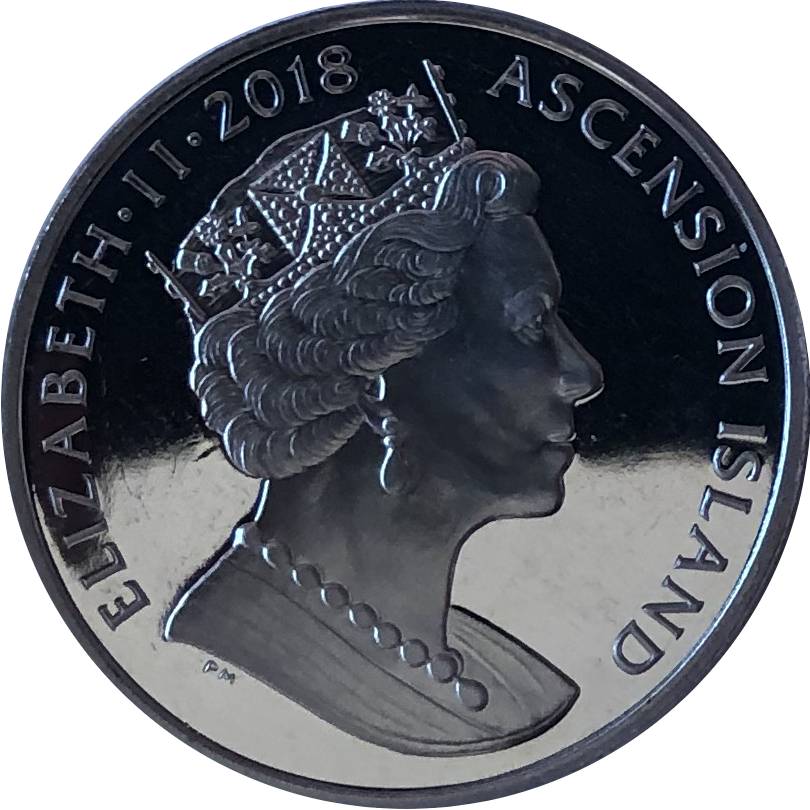 Ascension Island 1 Crown - Elizabeth II Sapphire Coronation obverse