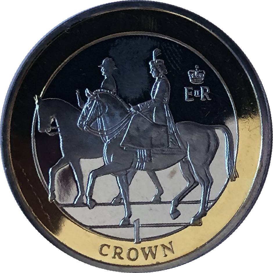Ascension Island 1 Crown - Elizabeth II Sapphire Coronation