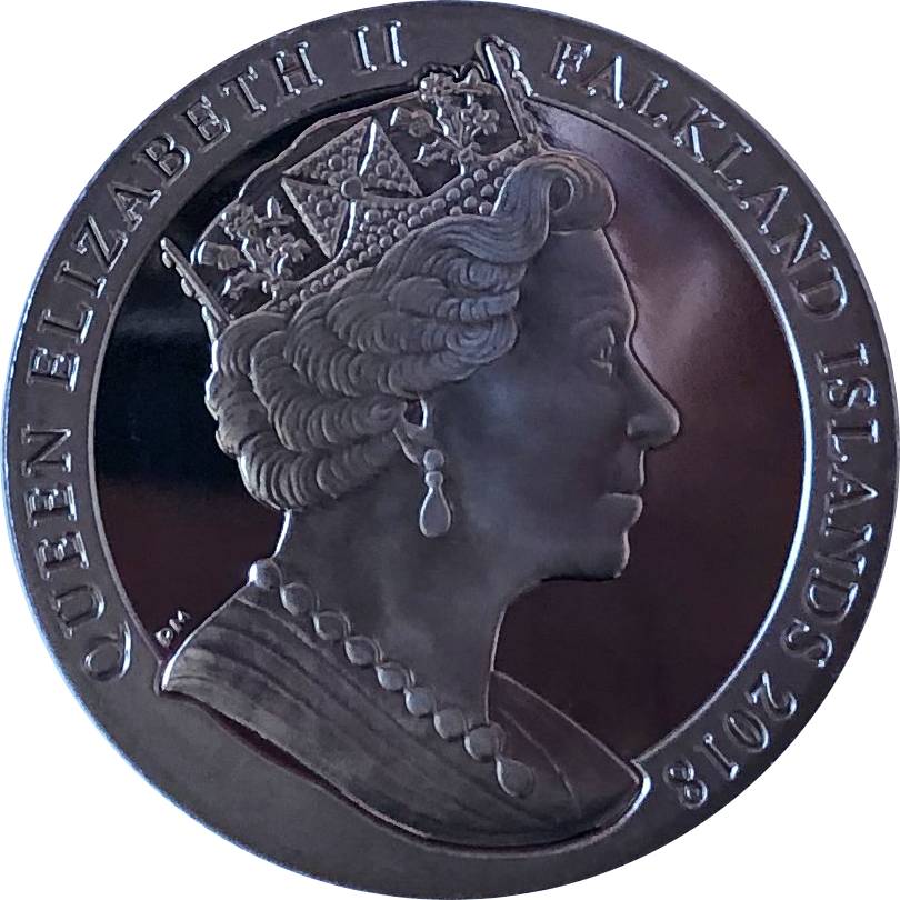 Falkland Islands 1 Crown - Elizabeth II Sapphire Coronation obverse