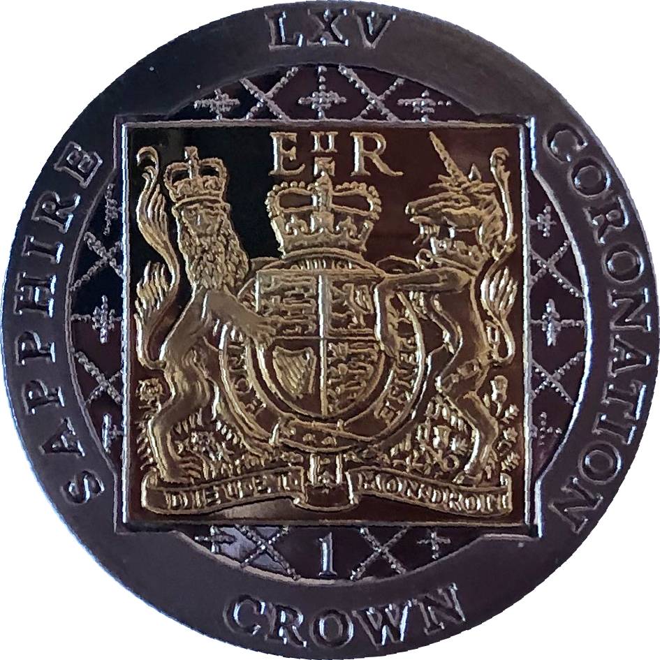 Falkland Islands 1 Crown - Elizabeth II Sapphire Coronation