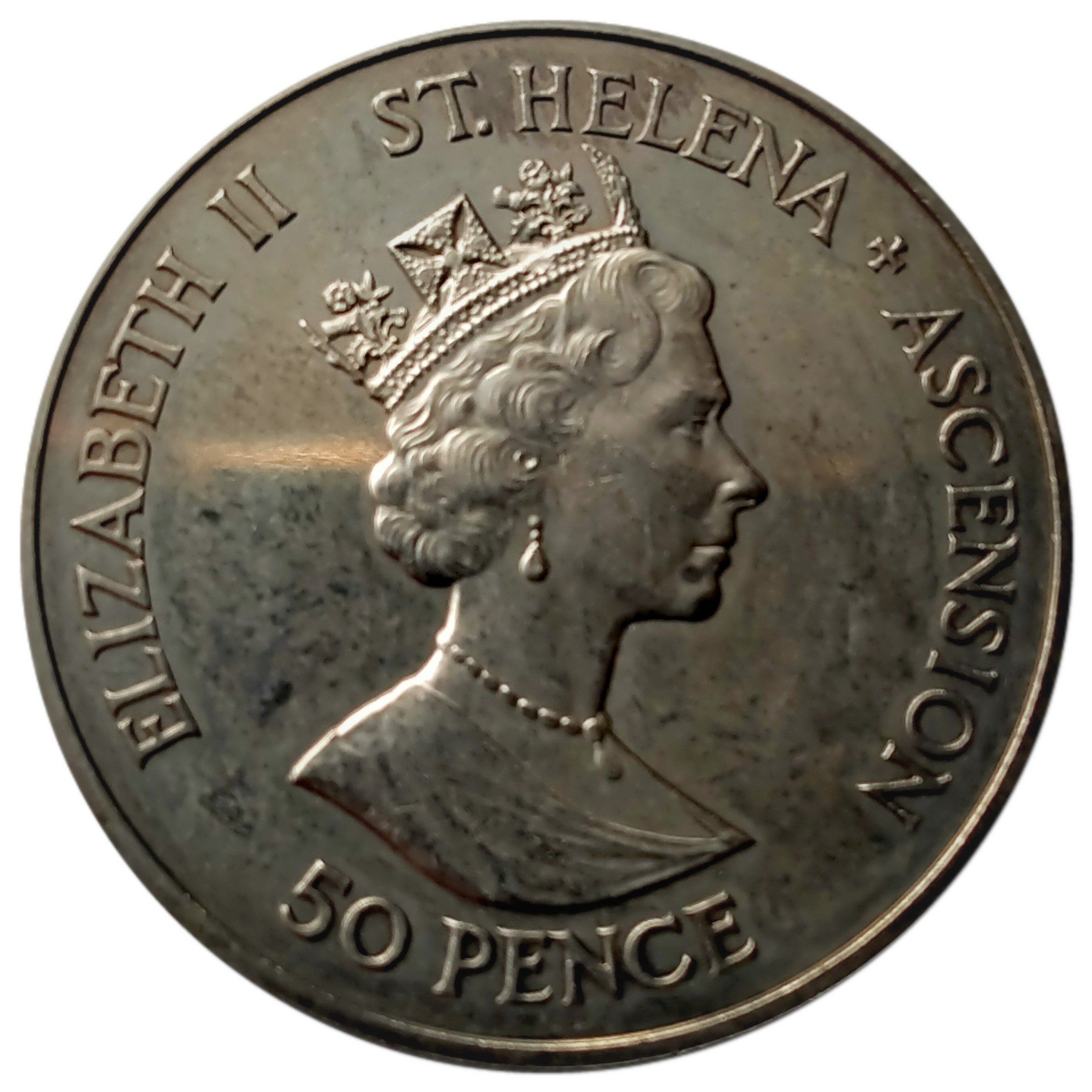 Saint Helena and Ascension 50 Pence - Elizabeth II Royal Wedding obverse