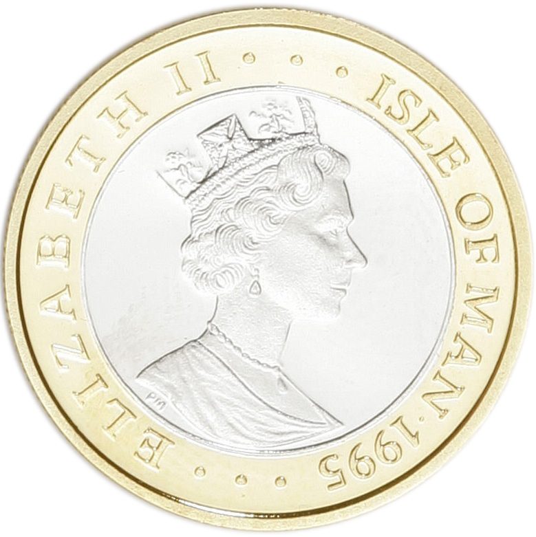 Isle of Man ¼ Noble - Elizabeth II Longboat; Bimetallic obverse