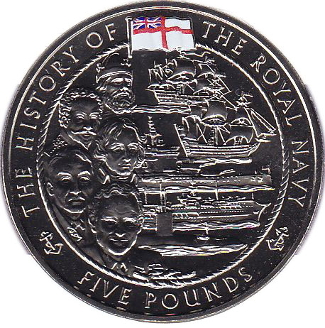 Jersey 5 Pounds - Elizabeth II Royal Navy; Silver issue