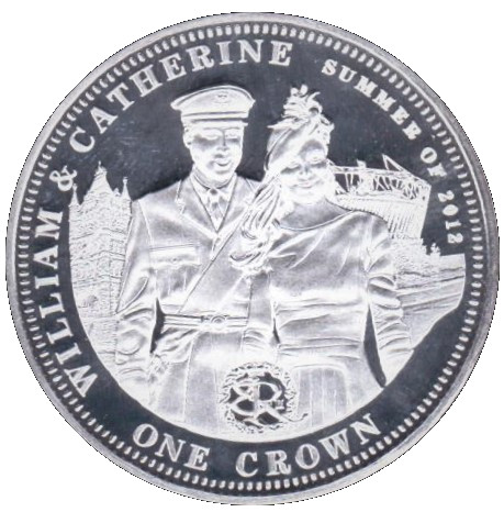 Tristan da Cunha 1 Crown - Elizabeth II William and Catherine, Summer of 2012 reverse