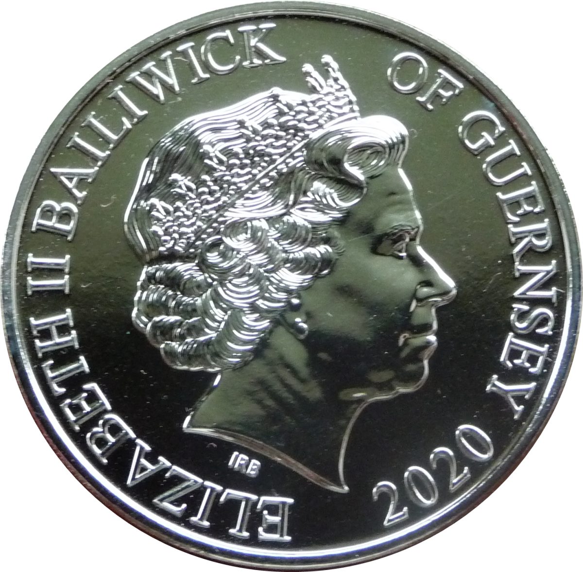Guernsey 5 Pounds - Elizabeth II 75th Anniversary-V.E. Day obverse