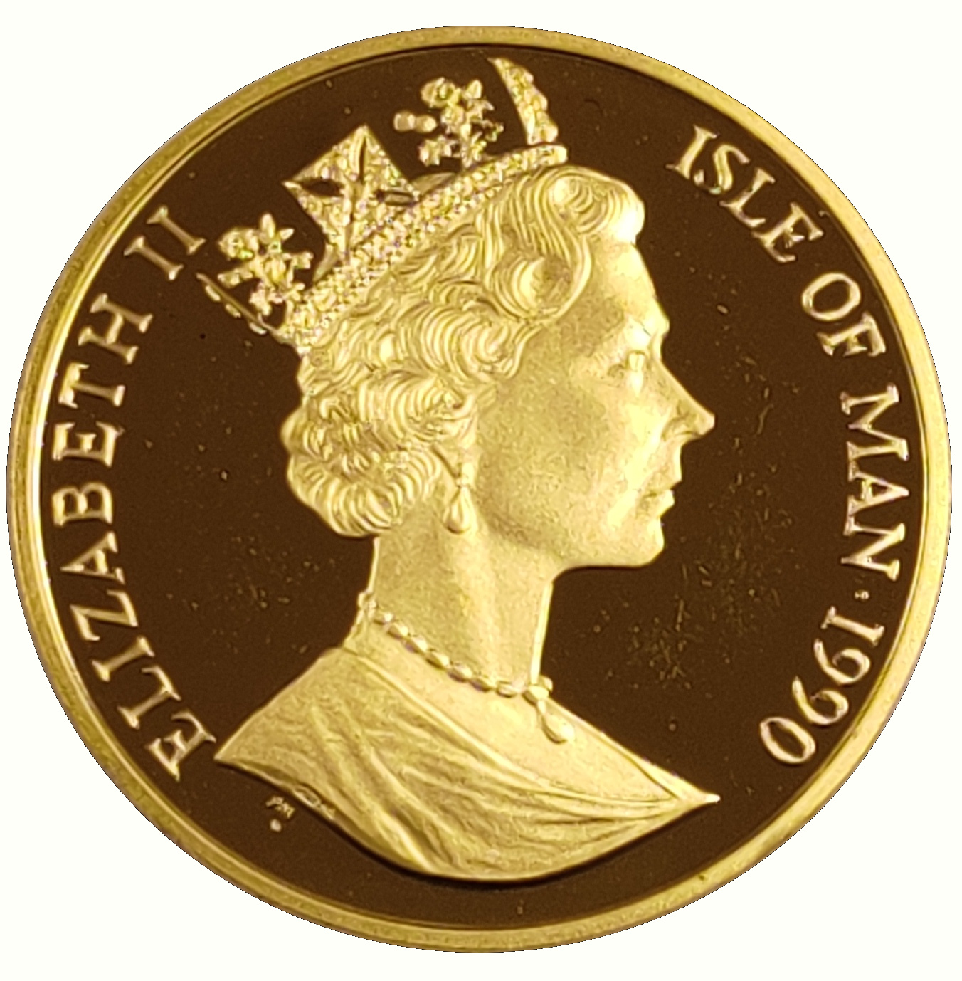 Isle of Man 1 Crown - Elizabeth II New York Alley Cat; Gold obverse