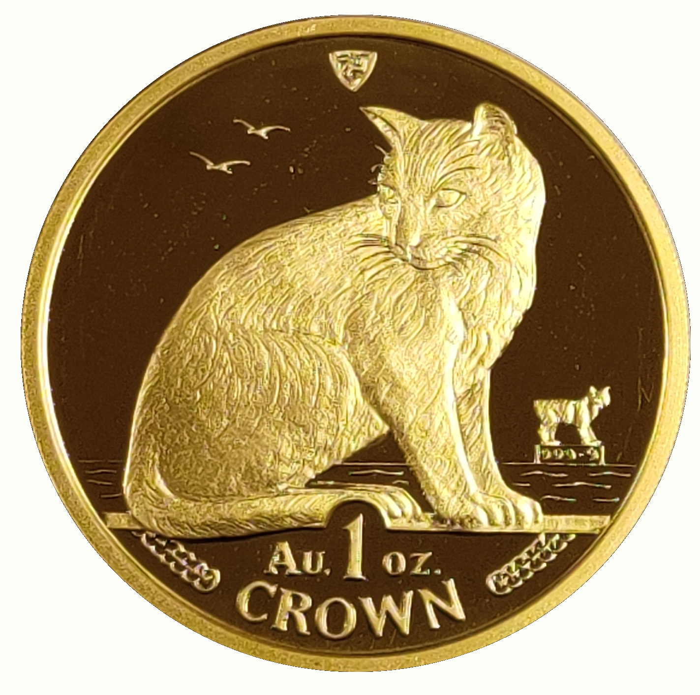 Isle of Man 1 Crown - Elizabeth II New York Alley Cat; Gold