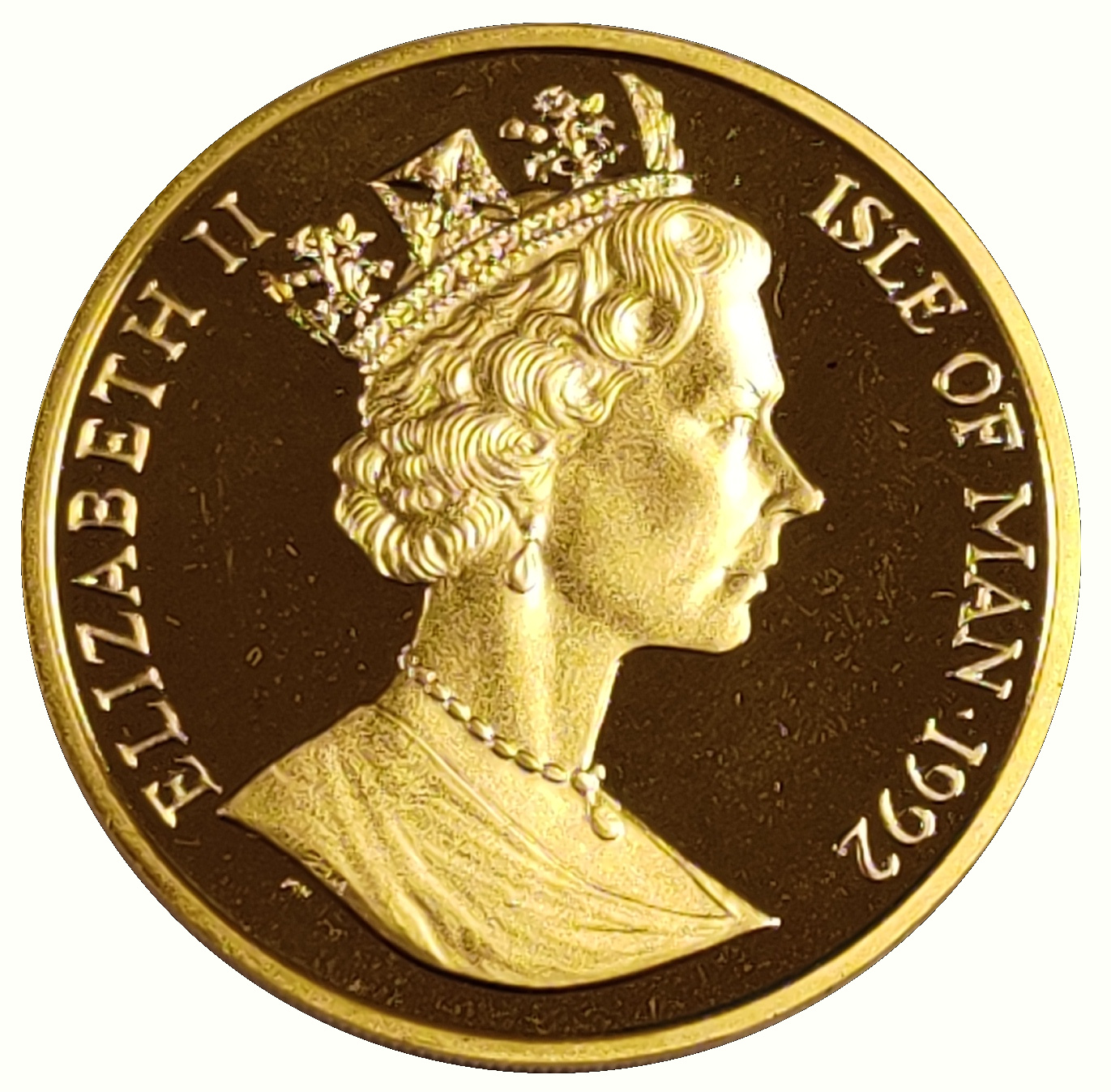 Isle of Man 1 Crown - Elizabeth II Siamese Cat; Gold obverse