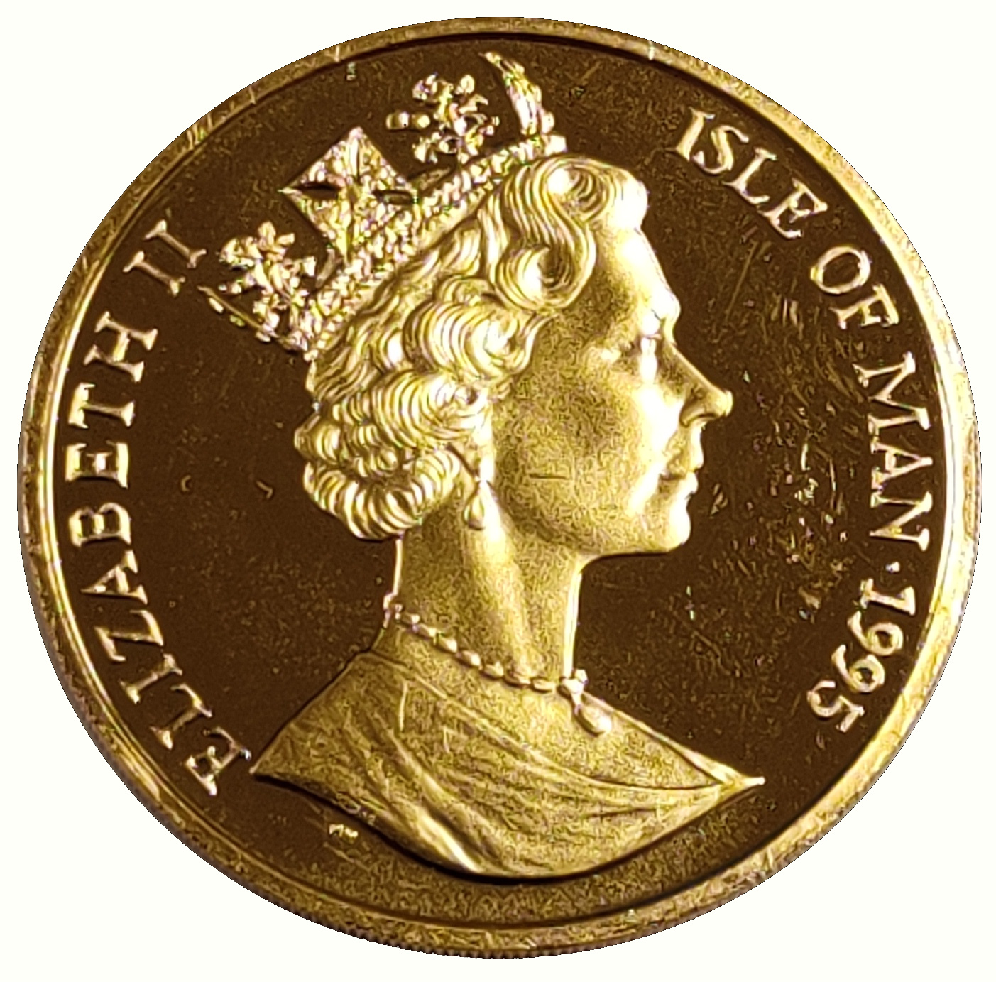 Isle of Man 1 Crown - Elizabeth II Turkish Cat; Gold obverse