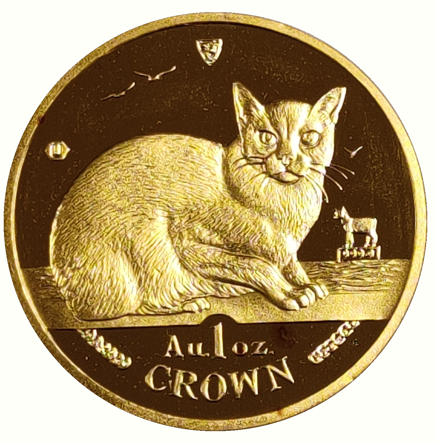 Isle of Man 1 Crown - Elizabeth II Burmese Cat; Gold