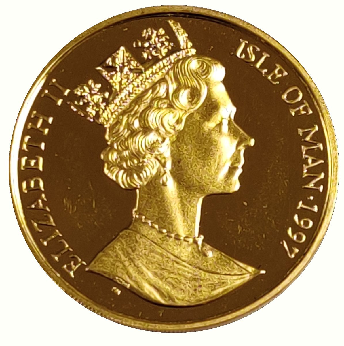 Isle of Man 1 Crown - Elizabeth II Long-haired Smoke Cat; Gold obverse