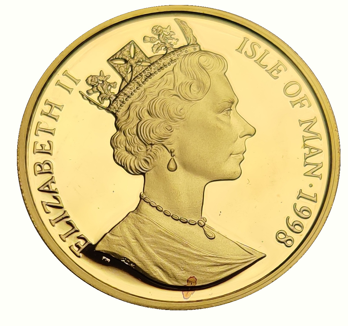Isle of Man 1 Crown - Elizabeth II Birman Cat; Gold obverse