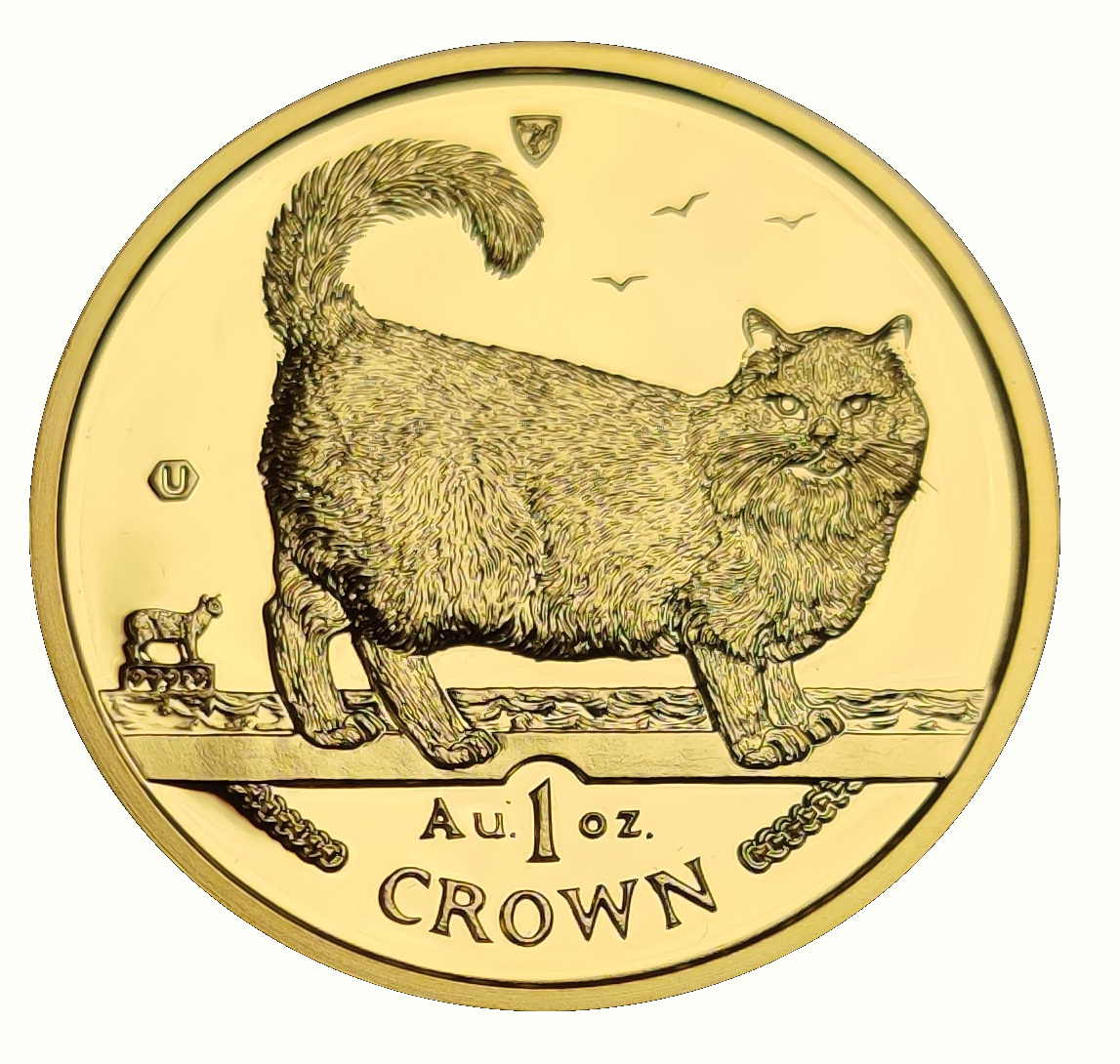 Isle of Man 1 Crown - Elizabeth II Birman Cat; Gold