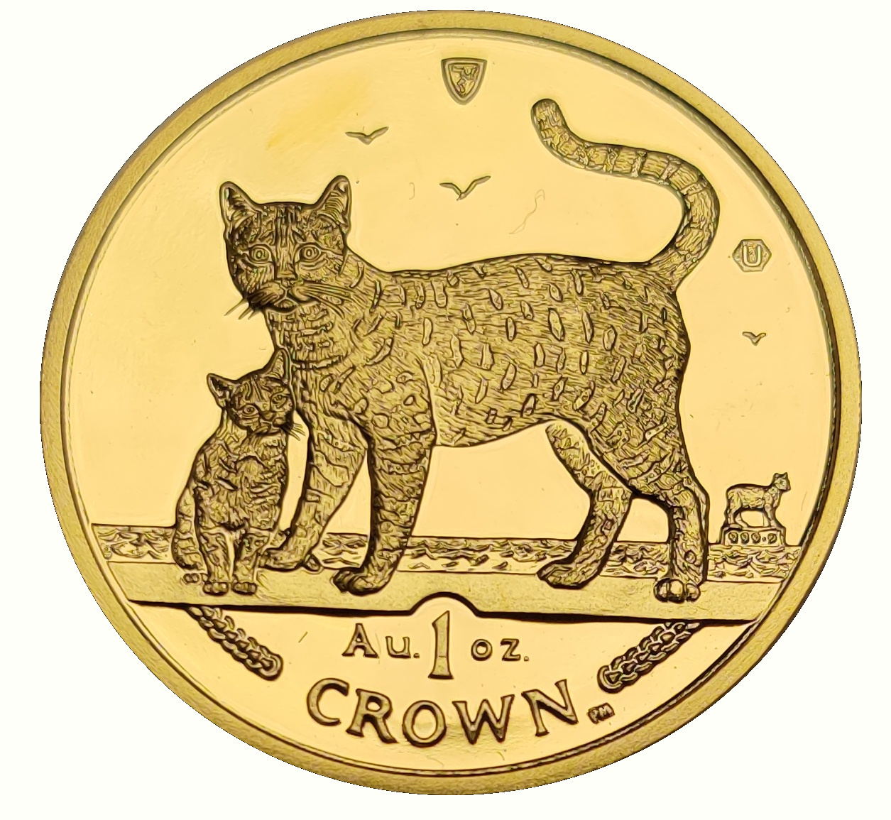 Isle of Man 1 Crown - Elizabeth II Bengal Cat; Gold