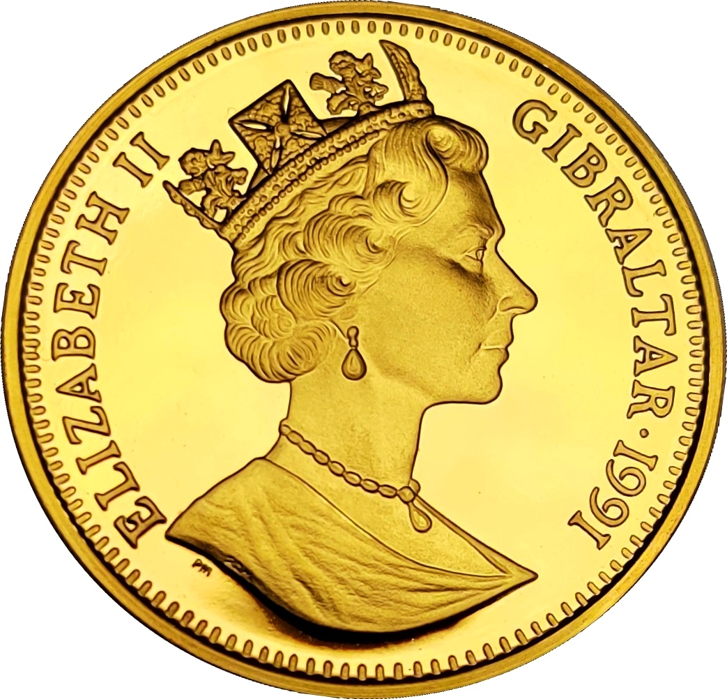 Gibraltar 1 Royal - Elizabeth II Corgi obverse