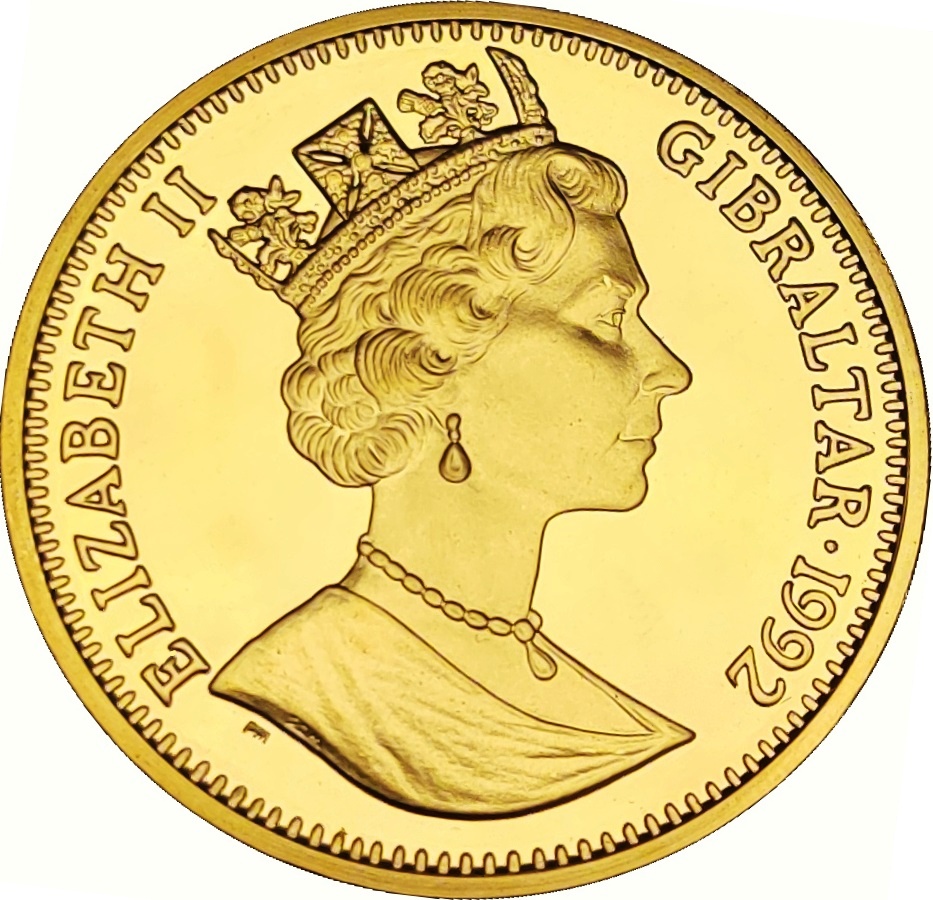 Gibraltar 1 Royal - Elizabeth II Cocker Spaniel obverse