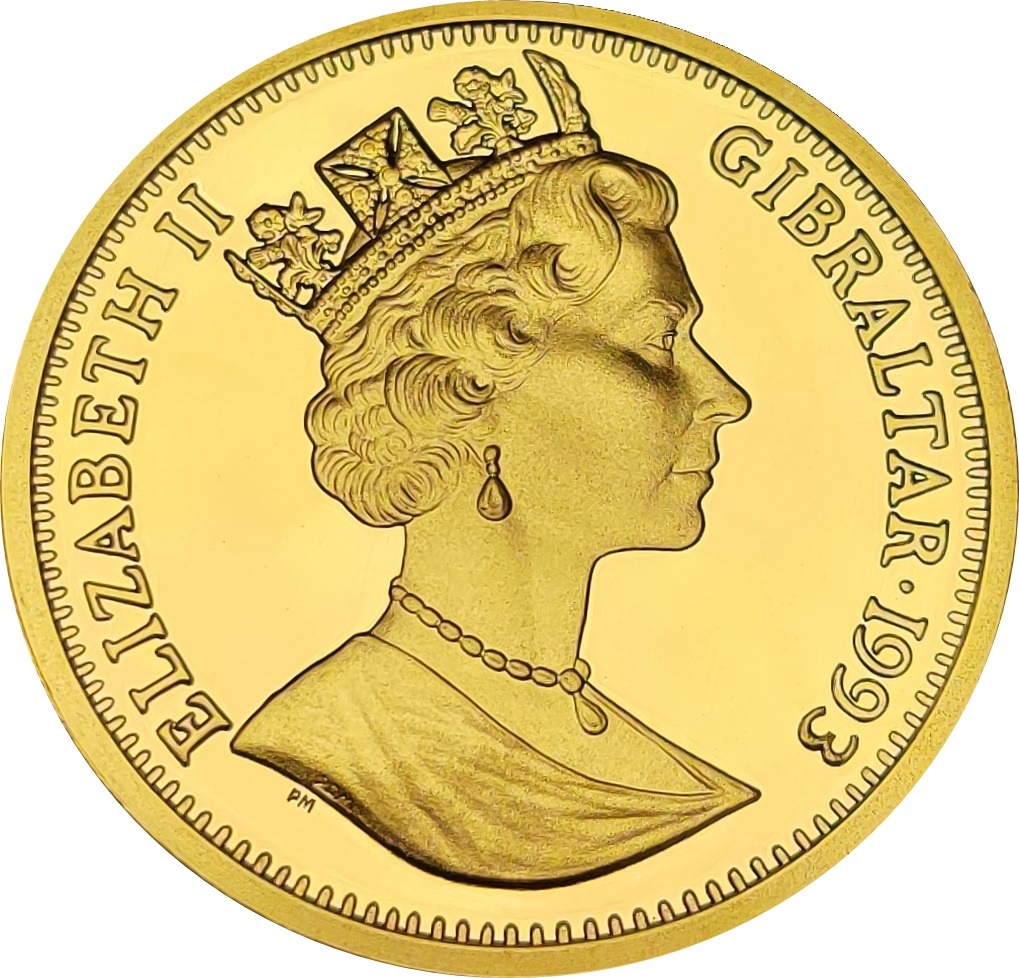 Gibraltar 1 Royal - Elizabeth II Long-haired Dachshund obverse