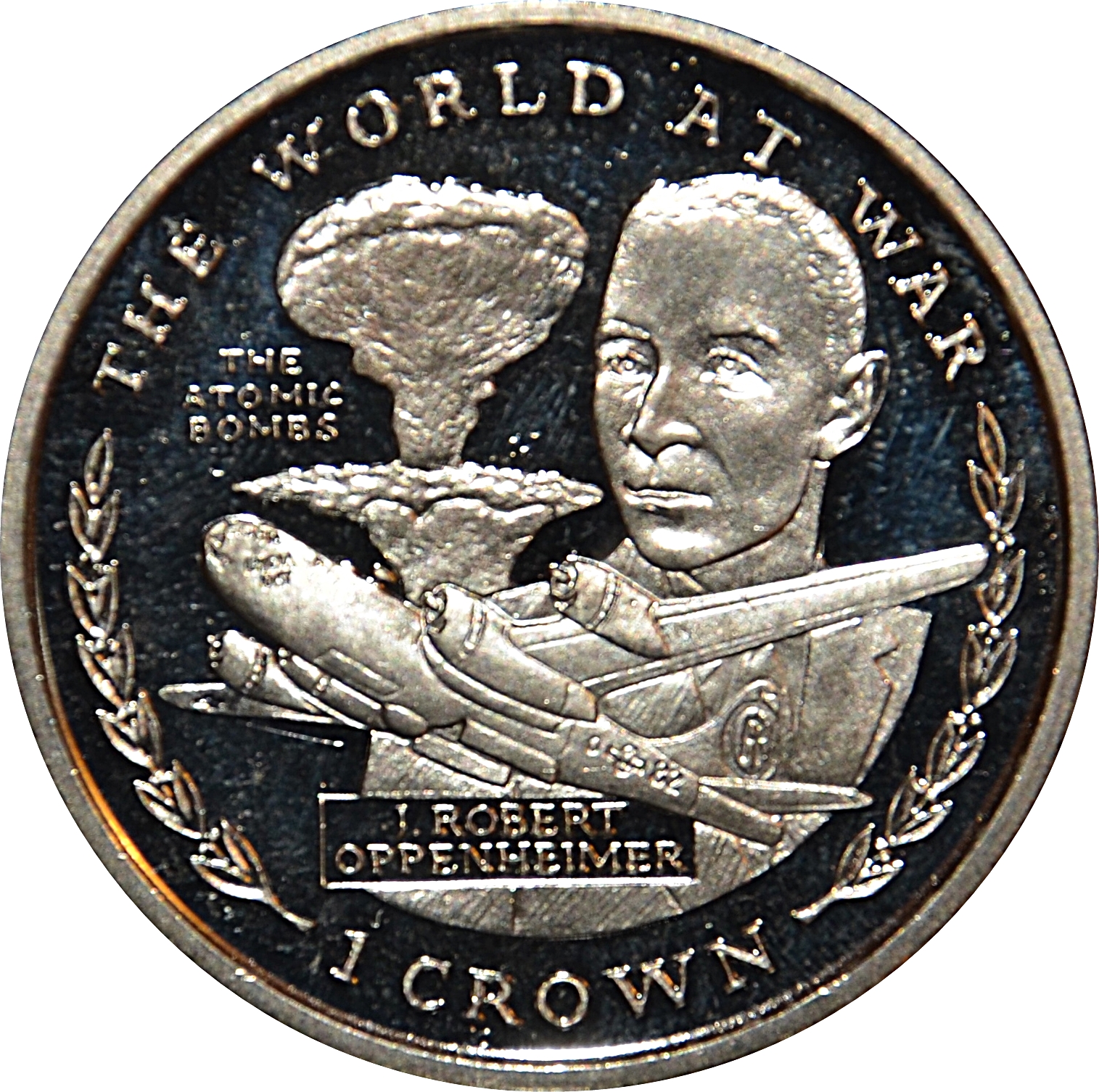 Gibraltar 1 Crown - Elizabeth II J. Robert Oppenheimer reverse