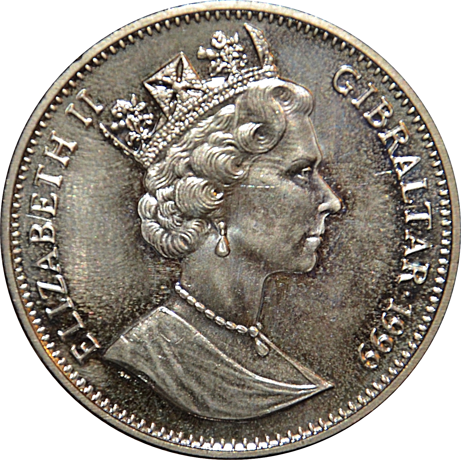 Gibraltar 1 Crown - Elizabeth II Tirpitz obverse