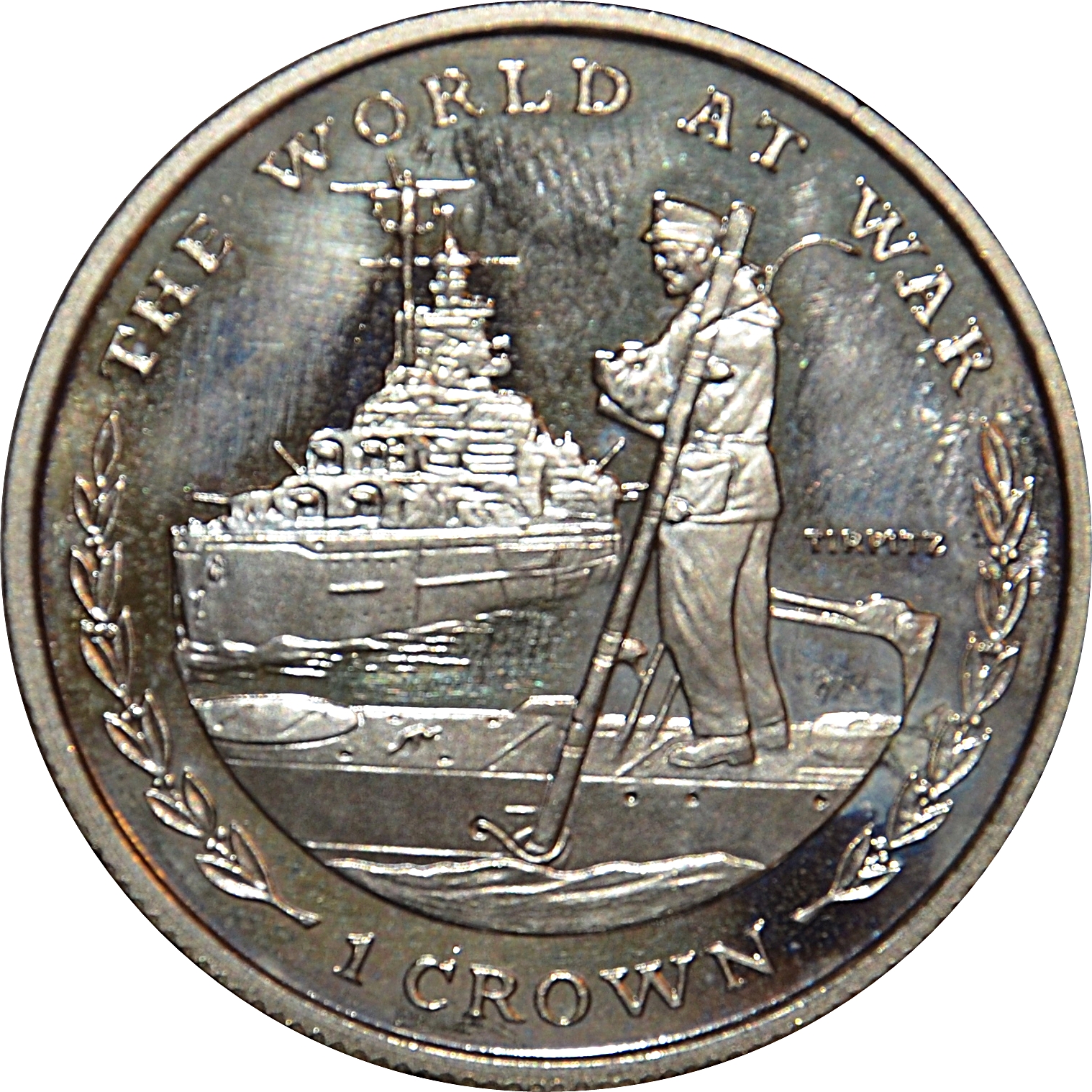 Gibraltar 1 Crown - Elizabeth II Tirpitz reverse
