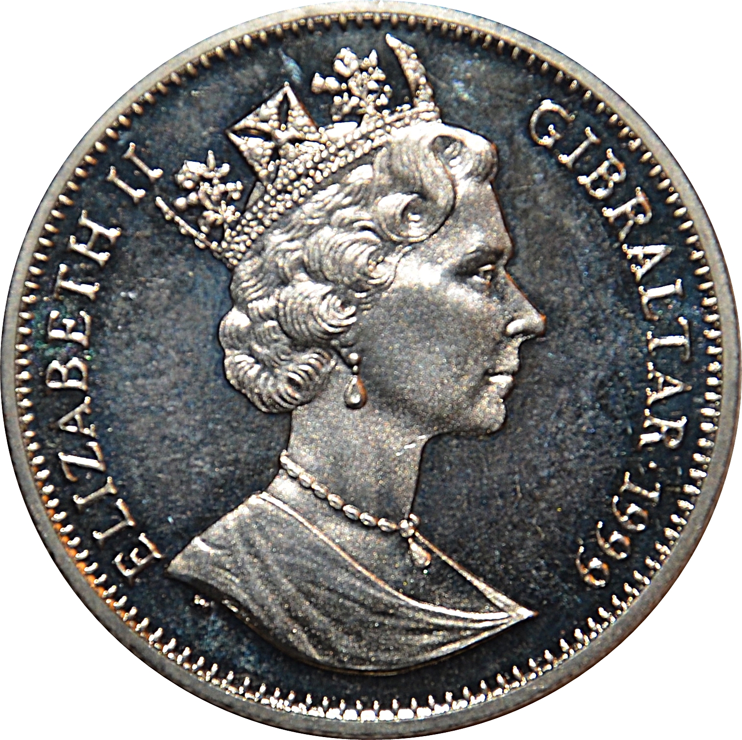 Gibraltar 1 Crown - Elizabeth II Operation Heavywater obverse