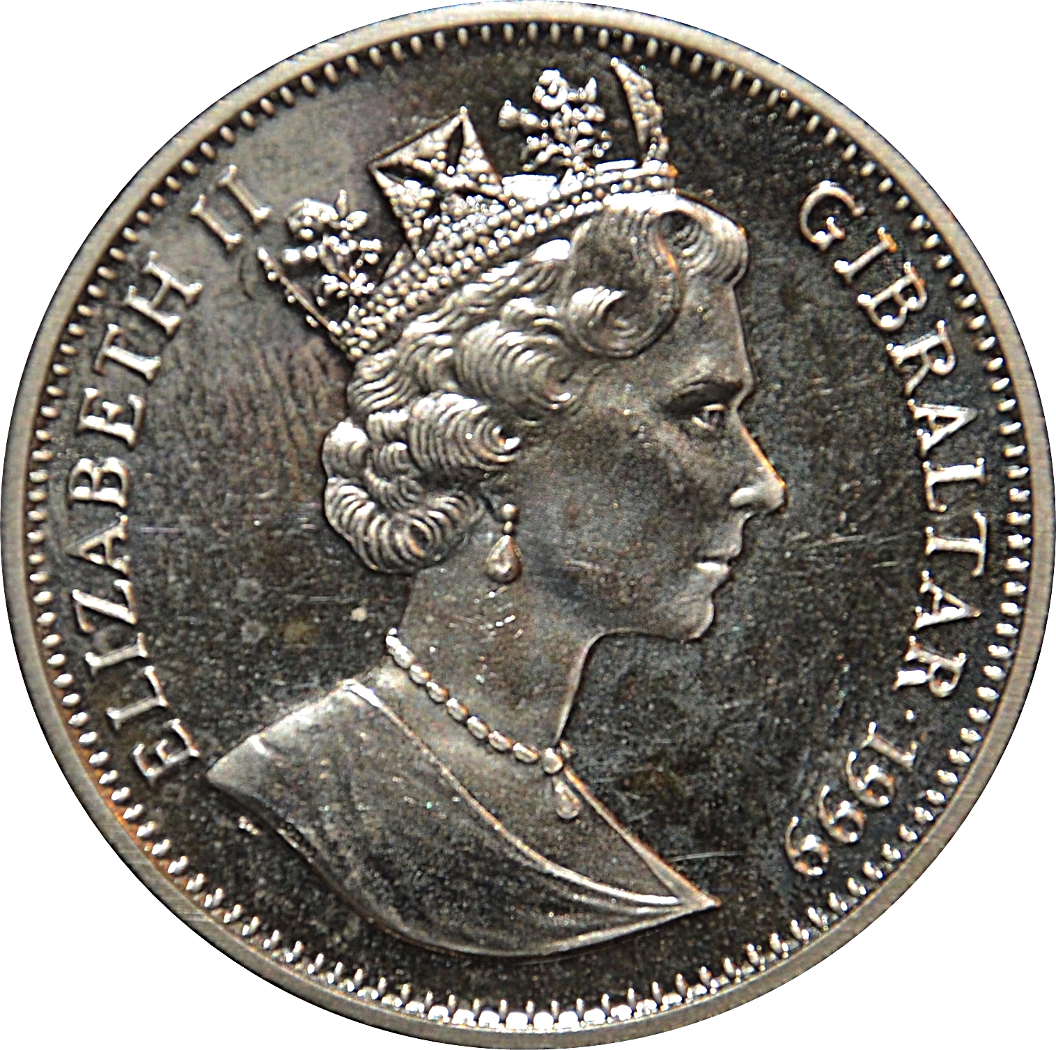 Gibraltar 1 Crown - Elizabeth II Barbarossa obverse