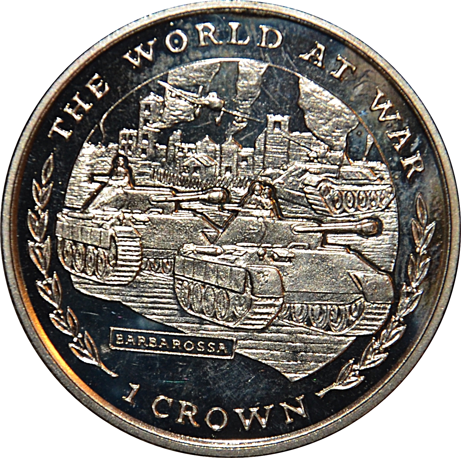 Gibraltar 1 Crown - Elizabeth II Barbarossa reverse