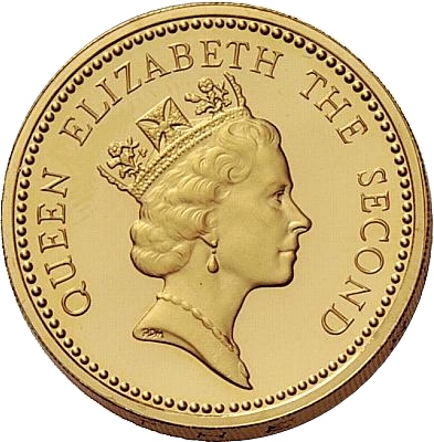 Falkland Islands 1 Pound - Elizabeth II Gold Proof Piedfort issue obverse