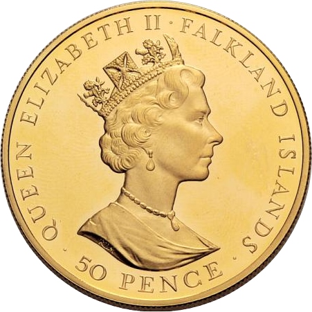 Falkland Islands 50 Pence - Elizabeth II 40th Anniversary-Reign of Queen Elizabeth II; Gold Proof obverse
