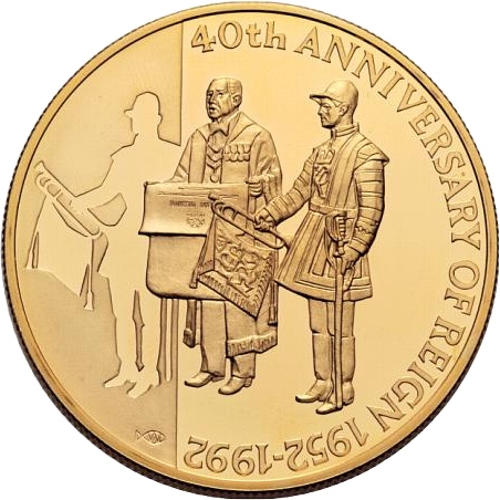Falkland Islands 50 Pence - Elizabeth II 40th Anniversary-Reign of Queen Elizabeth II; Gold Proof
